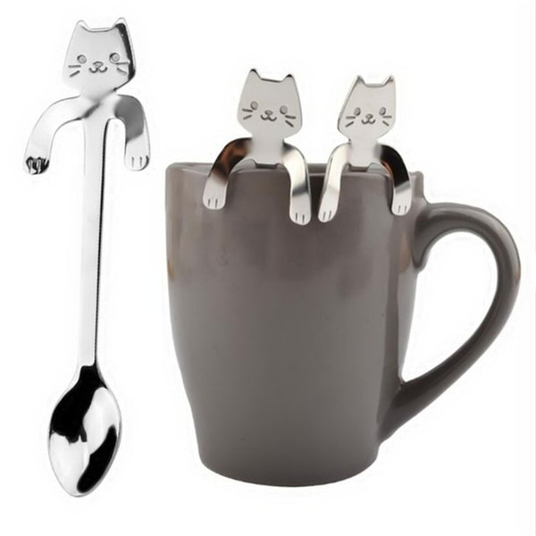 Cat Face Coffee Spoon  Cute Cat Design Smile Cat Coffee Spoon