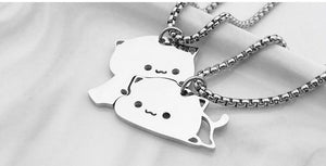Kawaii Cat Pendant Couple Necklace