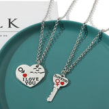 Heart Key Couple Necklace