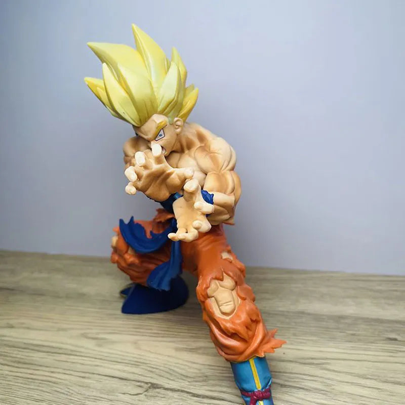 18CM Anime Dragon Ball Figure Battle Damage Goku Shockwave Manga Statue PVC Action Figure Collection Model Toys Doll Accessories