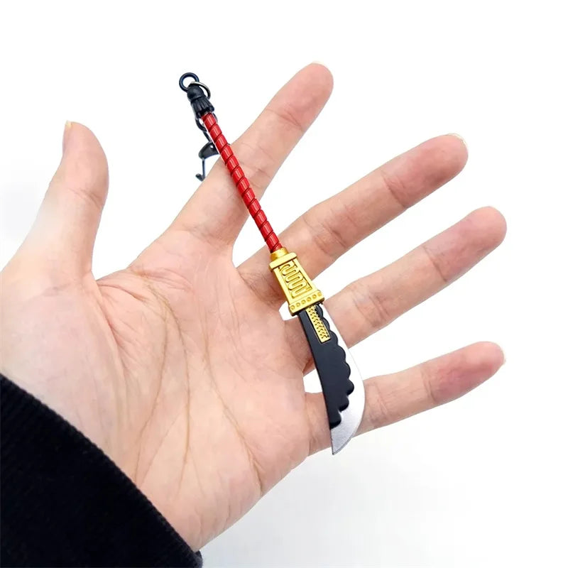 Anime White Beard Keychain Edward Newgate Sword Model KeyChain Metal Keyring For Men Women Game Accessories llaveros Gift